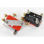 Микропереключатель, размер 28x10 x16, 15А, переключение ON-(ON), размер концевика L16, V15-1B5