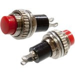 DS-314, Кнопка, 2 конт., OFF- (ON), без фикс., 250В/0,50А, красный