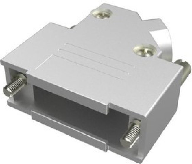 8655AZES2A11KLF, D-SUB HOOD, 180 DEG, DE, METALLIZED