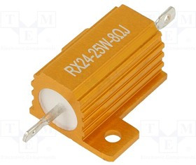 AHP25W-8RJ, Резистор: проволочный, с радиатором, 8Ом, 25Вт, ±5%, 50ppm/°C