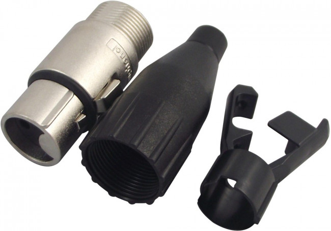 AC3F, Вилка, XLR, "мама", PIN: 3, прямой, на провод, пайка, луженые, 133В