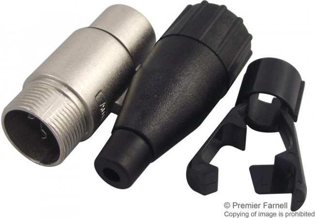 AC3F, Вилка, XLR, "мама", PIN: 3, прямой, на провод, пайка, луженые, 133В