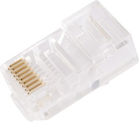 TP8P8C-R-S2, Вилка сетевая RJ45, для круглого одножильного кабеля