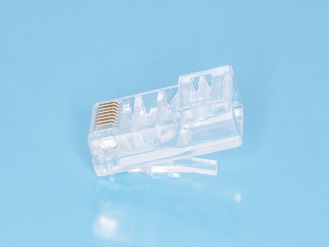TP8P8C-R-S2, Вилка сетевая RJ45, для круглого одножильного кабеля