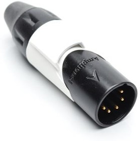 AX5MB9M-AU, XLR Connectors 5P PIN M PLUG BLKGLD W WHT MRK SLV