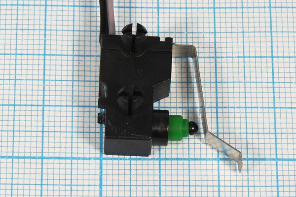 Микропереключатель, размер 20x 7 x12, 3А, переключение ON-(ON), размер концевика L23, КВП303-130FA34