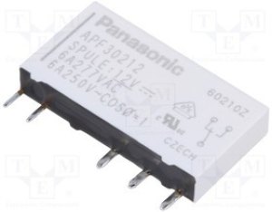 APF30212, Реле: электромагнитное, SPDT, Uобмотки: 12ВDC, 6A/250ВAC, PCB APF30212, Реле: электромагнитное, SPDT, Uобмотки: 12ВDC, 6A/250ВAC, PCB
