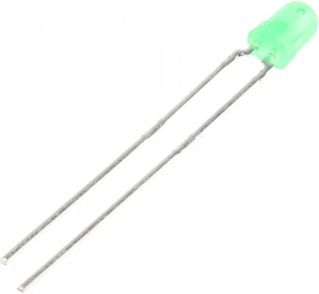 TLHG4605, LED; 3mm; green; 4?6mcd; 120°; Front: convex; 2.4?3V; Pitch: 2.54mm TLHG4605, LED; 3mm; green; 4?6mcd; 120°; Front: convex; 2.4?3V; Pitch: 2.54mm