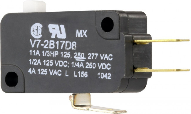 V7-2B17D8, Микропереключатель SNAP ACTION, без рычага, SPDT, 11A/125ВAC V7-2B17D8, Микропереключатель SNAP ACTION, без рычага, SPDT, 11A/125ВAC