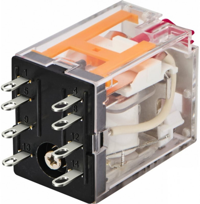 RP4.32.8.024.05, Реле 2 пер. 24VAC, 12A/ 250VAC с кнопкой проверки и светодиодом