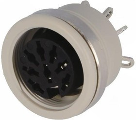 MAB8100S, Гнездо, DIN, "мама", PIN: 8, Конф: 262°, на панель, гайка сзади