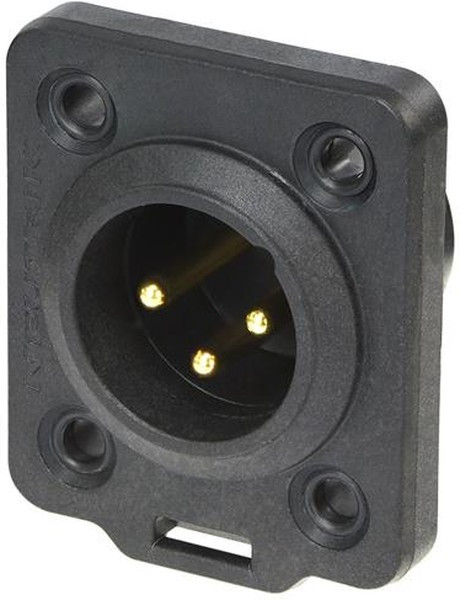NC3MDX-TOP, XLR Connectors 3P M Panel Mnt Rcpt Nickel/Gold TOP