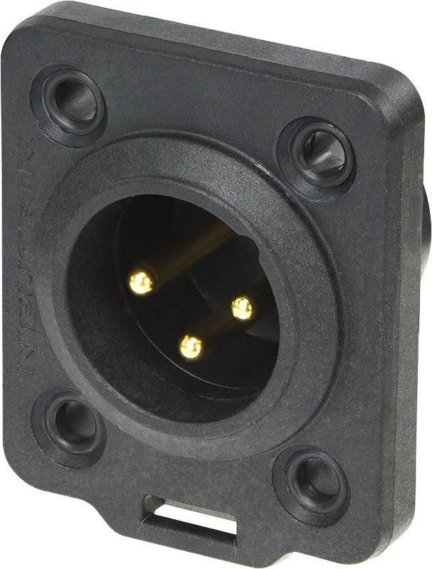 NC3MDX-TOP, XLR Connectors 3P M Panel Mnt Rcpt Nickel/Gold TOP