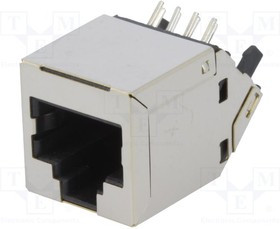 RJJS88142E7A026, Гнездо, RJ45, PIN: 8, Кат: 6, экранированный, Конф: 8p8c, THT, угловой