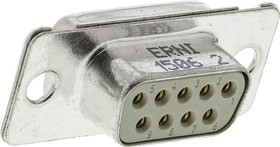 004125, TMC 9 Way Panel Mount D-sub Connector Socket, 2.77mm Pitch