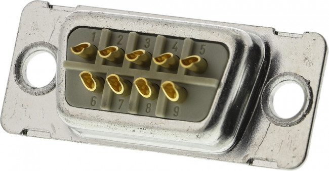 004125, TMC 9 Way Panel Mount D-sub Connector Socket, 2.77mm Pitch