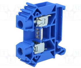 ZUG-10-BU, Соединитель: на рейку, 0,5-16мм2, Кол-во полюс: 1, клеммы: 2, синий