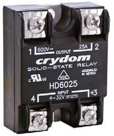 HD6050K-10, Solid State Relays - Industrial Mount SSR Relay, Panel Mount, IP00, 660VAC/50A, DC In, Zero Cross, w/Standoffs