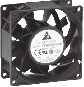 PFB0948GHE, DC Fans DC Tubeaxial Fan, 92x38mm, 48VDC, Ball Bearing, Lead Wires, Locked Rotor Sensor