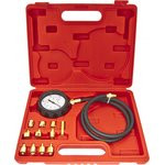 ER-86311, Тестер давления масла с адаптерами (0-28Bar) 12 предметов в кейсе ЭВРИКА