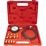 ER-86311, Тестер давления масла с адаптерами (0-28Bar) 12 предметов в кейсе ЭВРИКА