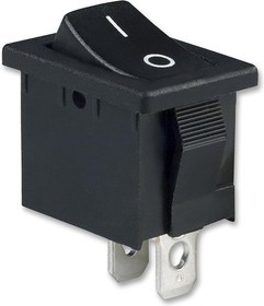 R1966ABLKBLKFF, Rocker Switches SPST OFF-ON QC 15A