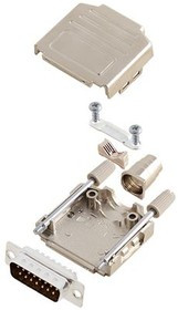6355-0004-22, DA-15 Plug D-Sub Connector Kit, Steel