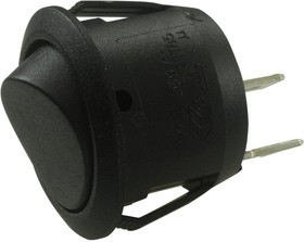 R13-112A-02-BB-0A, Клавишный переключатель, Выкл.-Вкл., SPST, Без Подсветки, Панель, Черный, Серия R13