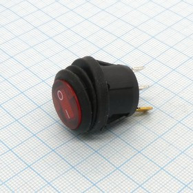 DS WR-3107-12V 3P влагозащ. красн, 2 полож. 2+1конт(4.8) 12V/15A AC влагозащита, красная подсветка 12В