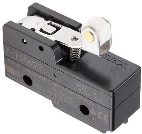 Z15GW22, Микропереключатель, высокоточный, Мгновенного Действия, Короткий Петлевой Роликовый Рычаг, SPDT Z15GW22, Микропереключатель, высокоточный, Мгновенного Действия, Короткий Петлевой Роликовый Рычаг, SPDT