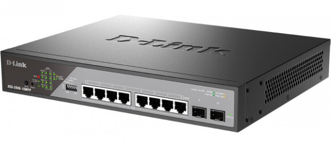 D-Link DSS-200G-10MPP/A1A Настраиваемый L2 коммутатор с 8 портами 10/100/1000Base-T и 2 портами 1000Base-X SFP (8 портов PoE 802.3af/at/bt, D-Link DSS-200G-10MPP/A1A Настраиваемый L2 коммутатор с 8 портами 10/100/1000Base-T и 2 портами 1000Base-X SFP (8 портов PoE 802.3af/at/bt,