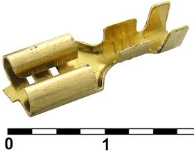DJ622-D6.3B, Клемма ножевая неизолированная F-типа , 6.3 мм, латунь