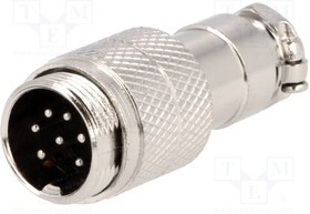 MIC347, Вилка, микрофонный, "папа", PIN: 7, на провод, прямой