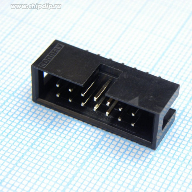 BH-14 (DS1013-14S) (IDC-14MS), Вилка на плату прямая 14pin 2.54мм