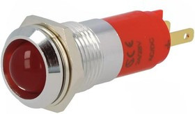 SMBD14024, LED Indicator, Tab Terminal, 2.8 x 0.8 mm, Fixed, Red, DC, 28V