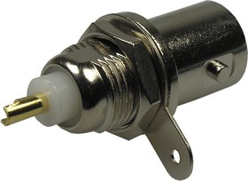 HYR-0124 (GB-124) (BNC-7031) (BNC-BJ), Разъем BNC, гнездо, панель, под гайку (Bulkhead) короткая резьба