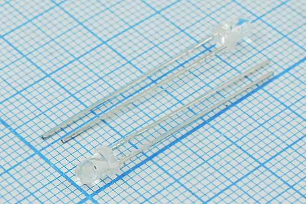 Светодиод 3 x 5, красный, 500 мкд, угол 50, цвет линзы: прозрачный, SL-336URCSH-03N