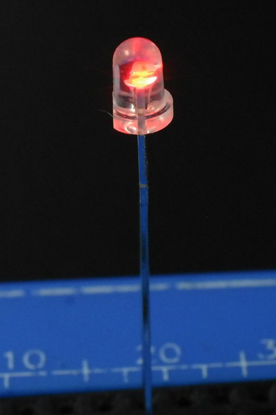 Светодиод 3 x 5, красный, 500 мкд, угол 50, цвет линзы: прозрачный, SL-336URCSH-03N