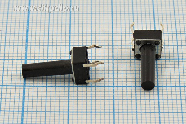 Тактовая кнопка, 6.0x 6.0x15.0, алгоритм работы NO, контакты 4PF