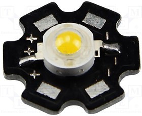 M020001MA1LZ (COLD WHITE), Power LED; STAR; white cold; 140°; P: 1W; 160?240lm; O20mm; 2.8?3.8V