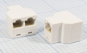 Гнездо телефонное 8P8C-Гнездо телефонное 8P8Cx2, [RJ-45]; №10489 гн телеф 8P8C-гн телеф 8P8Cx2\\\[RJ-45]