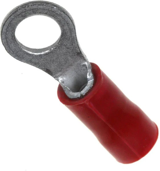 34145, Наконечник: кольцевой, M4, d: 4,3мм, 0,3-1,4мм2, обжим, на провод, луженые