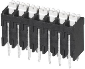 TBLH10V-350-07BK, Fixed Terminal Blocks Terminal block, screwless, High Temp, 3.5, Vertical, 7, Black w Gray Button