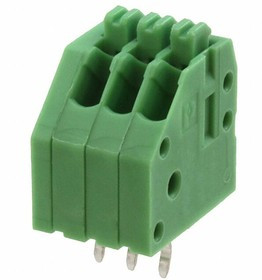 PCB terminal, 3 pole, pitch 2.5 mm, AWG 24-10, 2 A, spring-clamp connection, green, 1989751 PCB terminal, 3 pole, pitch 2.5 mm, AWG 24-10, 2 A, spring-clamp connection, green, 1989751