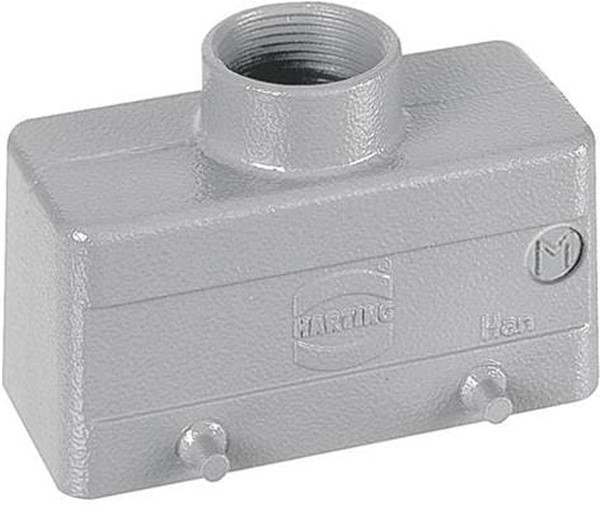 19300101421, Разъем для тяжелых условий, M25, Hood, Top Entry, Корпус из Алюминия, 2 Рычага, 10B