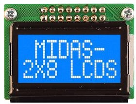 MC20805B6W-BNMLW3.3-V2, MC20805B6W-BNMLW3.3-V2 LCD LCD Display, 2 Rows by 8 Characters MC20805B6W-BNMLW3.3-V2, MC20805B6W-BNMLW3.3-V2 LCD LCD Display, 2 Rows by 8 Characters