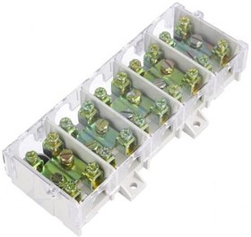E.4029, Клеммник, зажим под винт, 25мм2, 101А, Кол-во полюс: 5, Цвет: серый