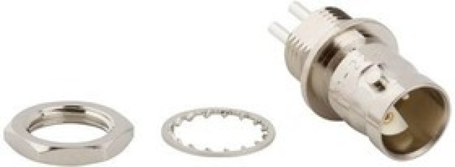 031-223, Conn Twin-BNC 0Hz to 2GHz 50Ohm Solder Cup ST Panel Mount F Silver