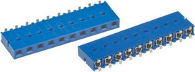 91601-306LF, Straight Surface Mount PCB Socket, 6-Contact, 1-Row, 2.54mm Pitch, Solder Termination