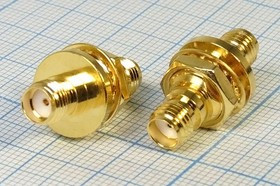 Разъем SMA розетка - разъем SMA розетка,на блок,гайка